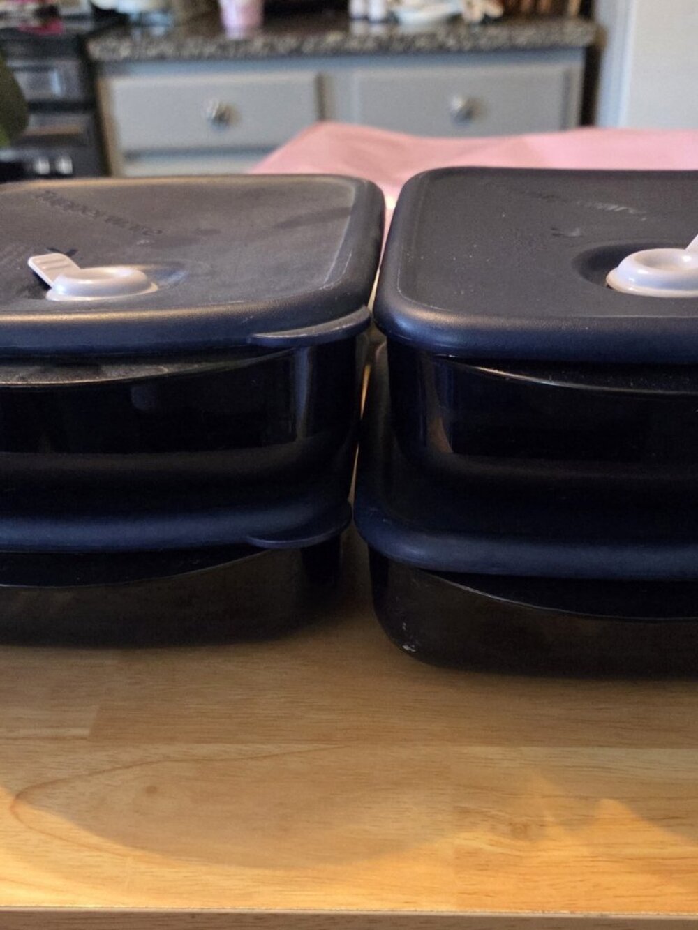 Tupperware Vent 'N Serve Microwave Safe 6-PC Container Set with Lids Blue EUC